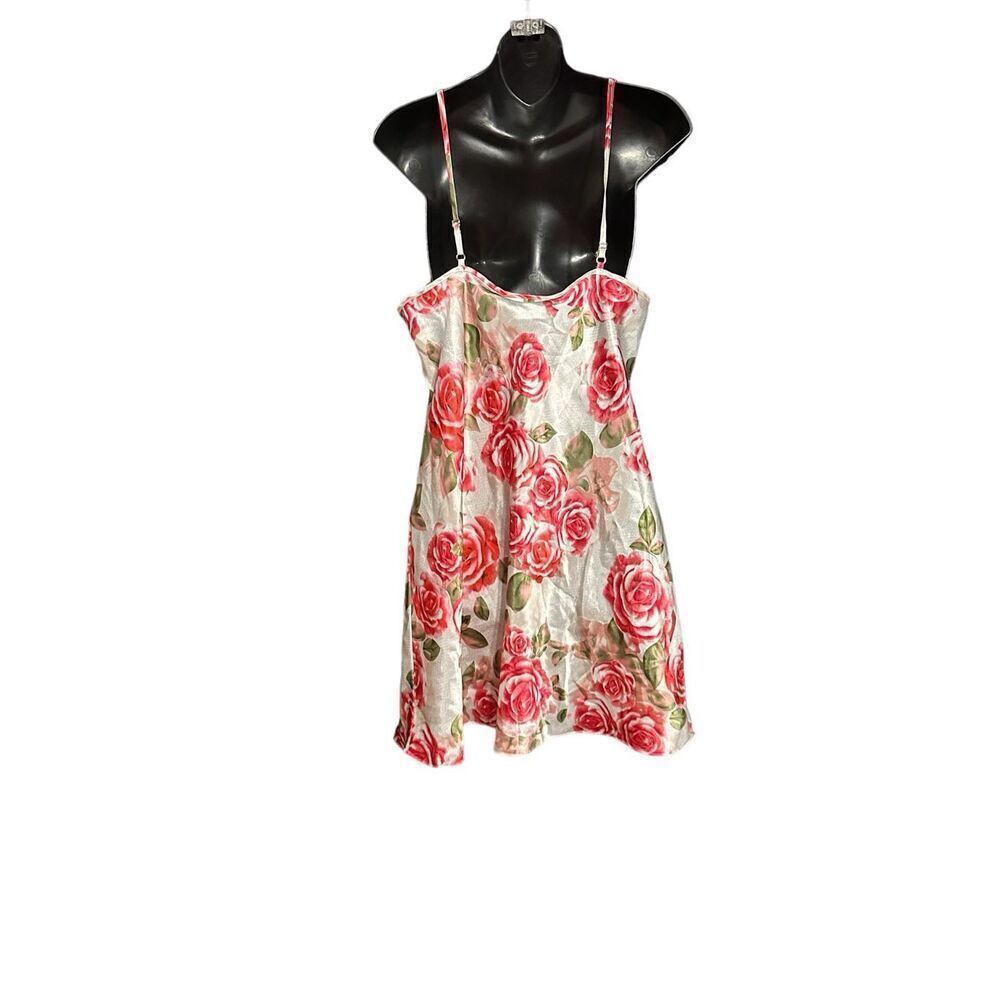 Beautiful Morgan Taylor Intimates Floral Lace Satin Babydoll Nightgown Size Medi - Picture 4 of 8